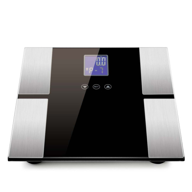 Digital Body Fat Scale Bathroom Weight Glass Water LCD Black Image 2