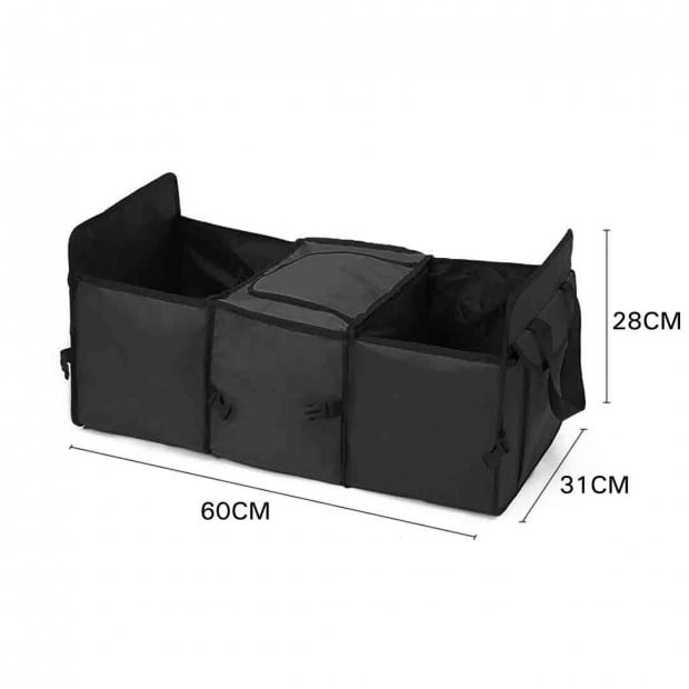 SOGA Car Portable Storage Box Waterproof Oxford Cloth Organizer Black Image 2