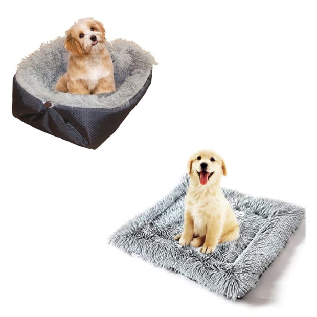 Cushion Nest Cat Dog Bed Warm Plush Kennel Mat Pet Black Image 2