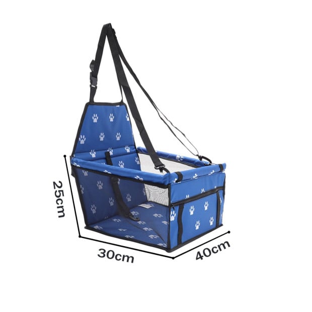 Pet Booster Car Seat Mesh Safety Travel Portable Dog Carrier Bag Blue Image 2