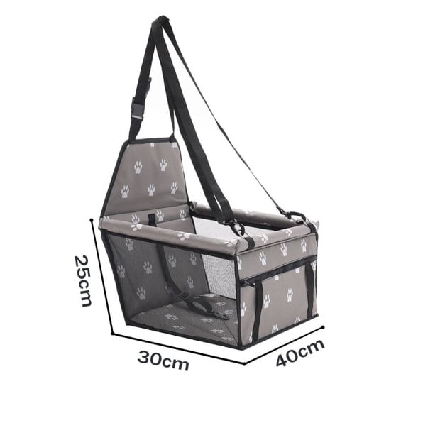 Pet Booster Car Seat Mesh Safety Travel Portable Dog Carrier Bag Grey Image 2