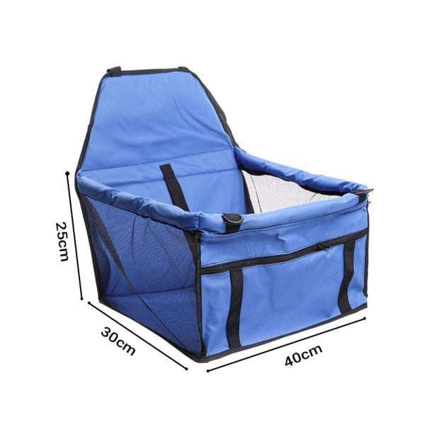 Blue Pet Booster Car Seat Safety Travel Portable Dog Carrier Bag Image 2