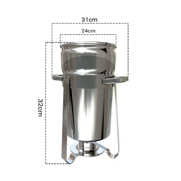 7L Round Stainless Steel Soup Warmer Marmite Chafe Chafing Dish Image 2