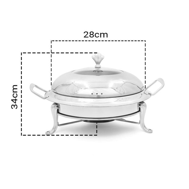 Stainless Steel Buffet Chafing Dish Cater Warmer with Glass Top Lid Image 2