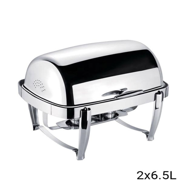 6.5L Stainless Steel Soup Tureen Bowl Buffet Chafing Dish Food Warmer Image 2