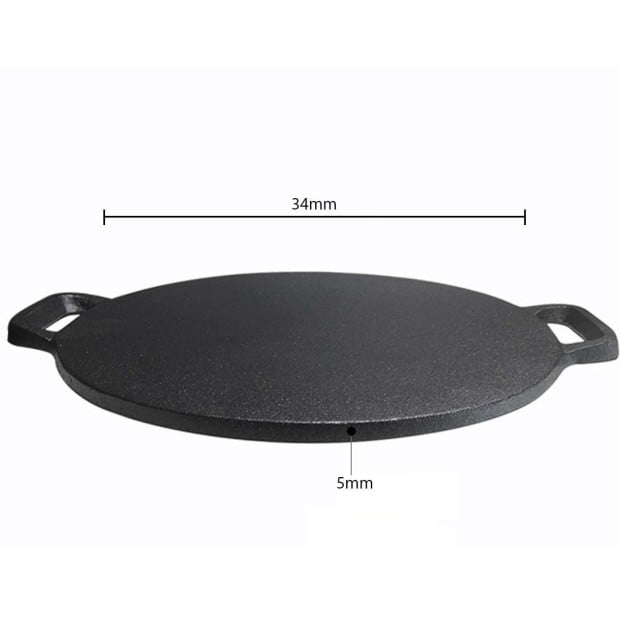 Cast Iron Induction Crepes Pan Baking Cookie Pancake Pizza Bakeware Image 2