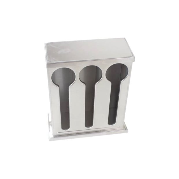 Stainless Steel Buffet Restaurant Spoon Utensil Holder Rack 3 Holes Image 2
