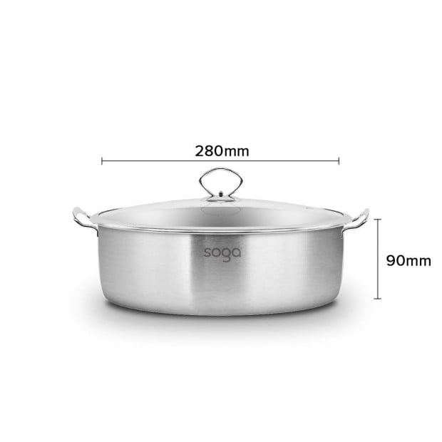 Electric Smart Induction Cooktop 28cm Stainless Steel Casserole Image 2