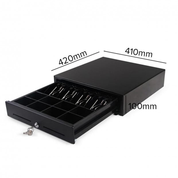 SOGA Black Heavy Duty Cash Drawer Electronic 4 Bills 8 Coins Pos 410 Image 2
