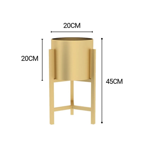 Gold Metal Plant Stand Flower Pot Holder Corner Shelving Rack 45CM Image 2