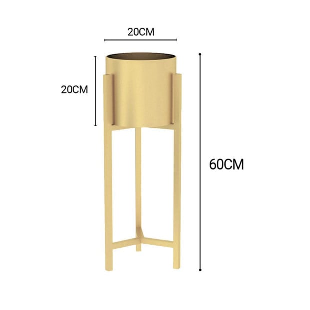 60cm Gold Metal Plant Stand Flower Pot Holder Corner Shelving Rack Image 2
