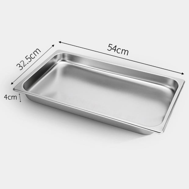 Gastronorm GN Pan Full Size 1/1 GN Pan 4cm Deep Stainless Steel Tray Image 2