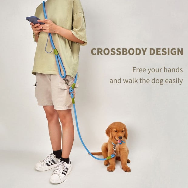 220cm Multifunction Hands-Free Rope Pet Cat Dog Leash - Blue Image 2