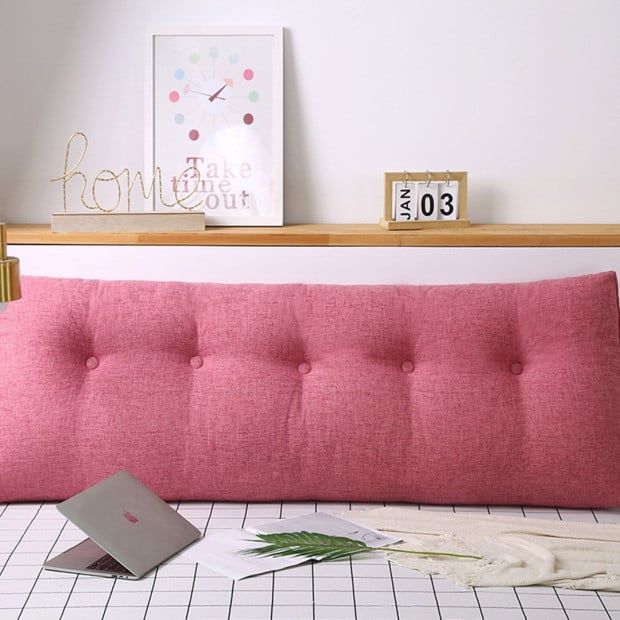 120cm Pink Triangular Wedge Bed Pillow Backrest Tatami Cushion Image 2