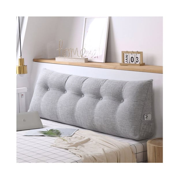 120cm Silver Triangular Wedge Bed Pillow Backrest Tatami Cushion Image 2