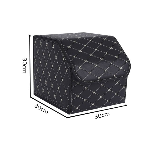Car Boot Collapsible Foldable Trunk Cargo Box Black/Gold Stitch Small Image 2
