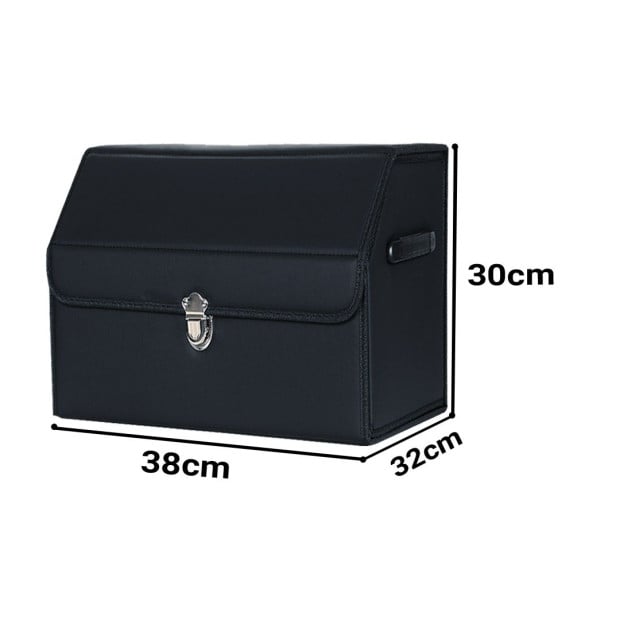Car Boot Collapsible Trunk Cargo Storage Box With Lock Black Small Image 2
