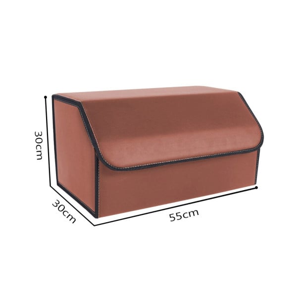 Car Boot Collapsible Cargo Organizer Portable Storage Box Coffee Large Image 2
