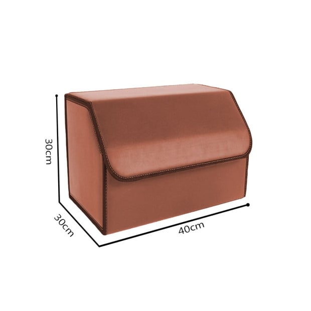 Car Boot Trunk Cargo Organizer Portable Storage Box Coffee Medium Image 2