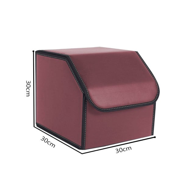 Car Boot Foldable Trunk Cargo Organizer Storage Box Red Small Image 2