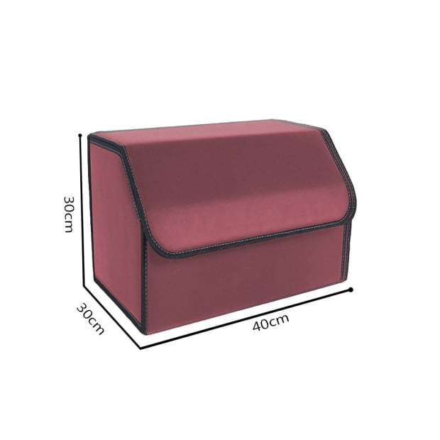 Car Boot Foldable Trunk Cargo Organizer Storage Box Red Medium Image 2