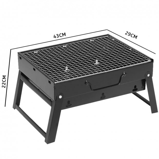 SOGA 43cm Portable Thick Box-type Charcoal Grill Outdoor BBQ Camping Image 2