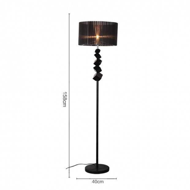 SOGA Floor Lamp Metal Base Standing Light with Dark Shade Tall Lamp Image 2