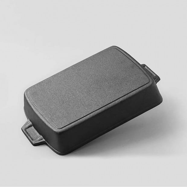 SOGA 2X 33cm Cast Iron Rectangle Bread Cake Baking Dish Pan Image 2