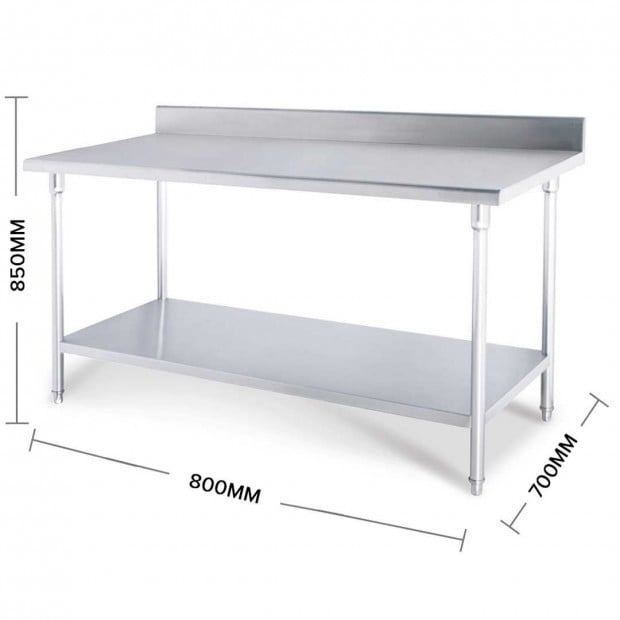 SOGA 80*70*85cm Commercial Catering Kitchen Stainless Steel Bench Image 2