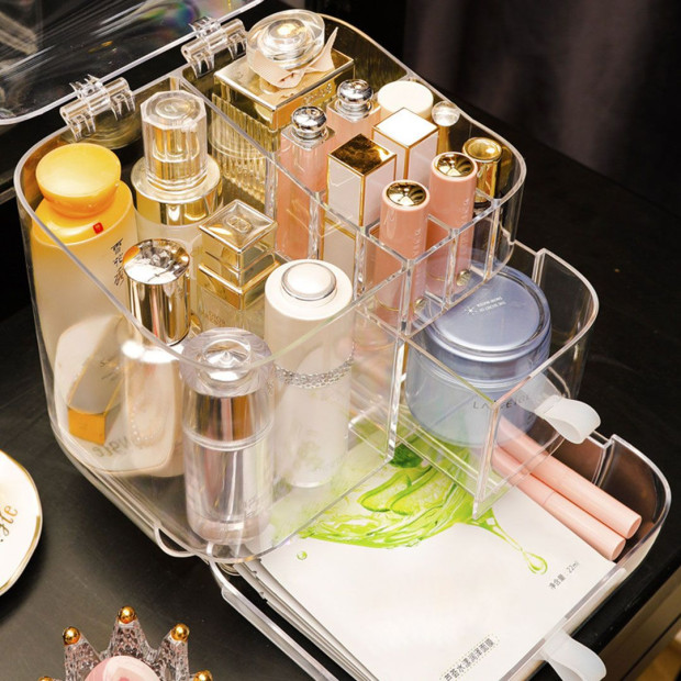 Transparent Cosmetic Storage Box Clear Makeup Skincare Holder Image 3
