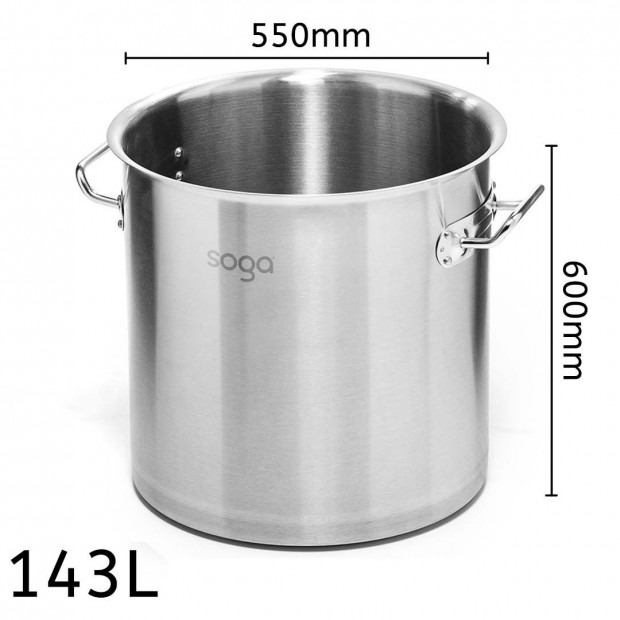 SOGA Stock Pot 143L Top Grade Thick Stainless Steel Stockpot Image 3