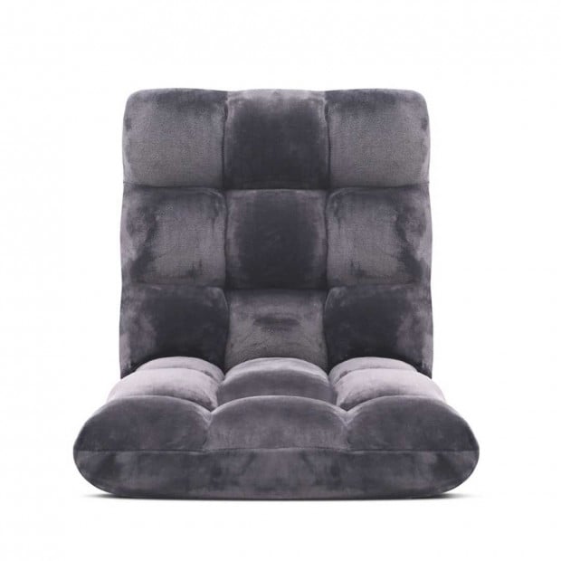 SOGA Floor Recliner Folding Lounge Sofa Couch Folding Chair Grey Image 3