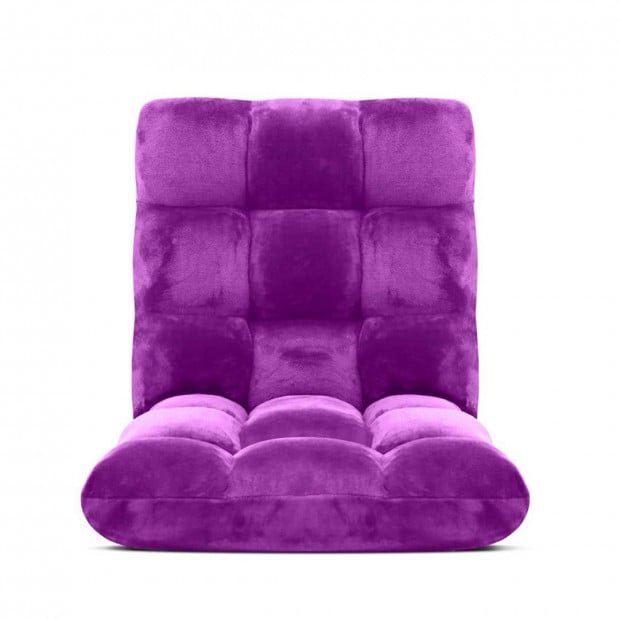 SOGA Floor Recliner Folding Lounge Sofa Couch Folding Chair Purple Image 3