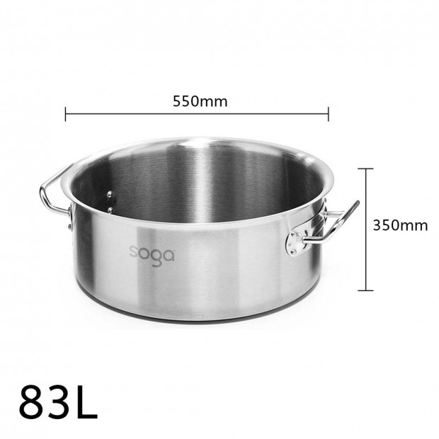 SOGA Stock Pot 83L Top Grade Thick Stainless Steel Stockpot Image 3