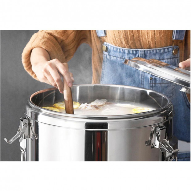 30L Stainless Steel Insulated Stock Pot Dispenser Hot & Cold Container Image 3