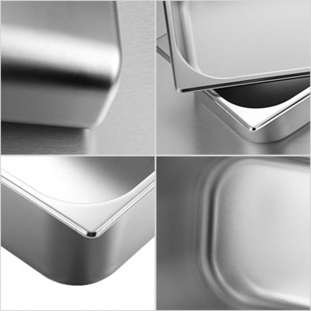 Gastronorm GN Pan Full Size 1/3 GN Pan 6.5 cm Stainless Steel Tray Image 3