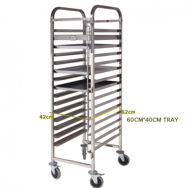 Gastronorm Trolley 16 Tier Stainless Steel Cake Bakery Trolley 60*40cm Image 3