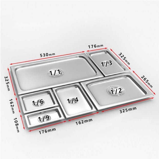 Gastronorm GN Pan Lid Full Size 1/1 Stainless Steel Tray Top Cover Image 3