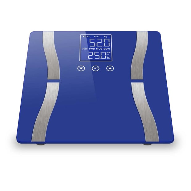 Digital Body Fat Scale Bathroom Weight Gym Glass LCD Electronic Blue Image 3