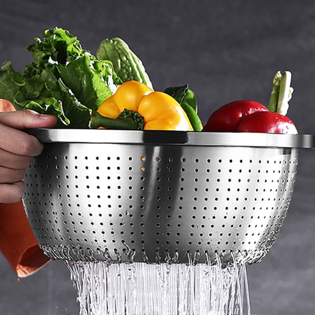 Stainless Steel Nesting Colander Sink Washing Bowl Strainer  Set of 5 Image 3