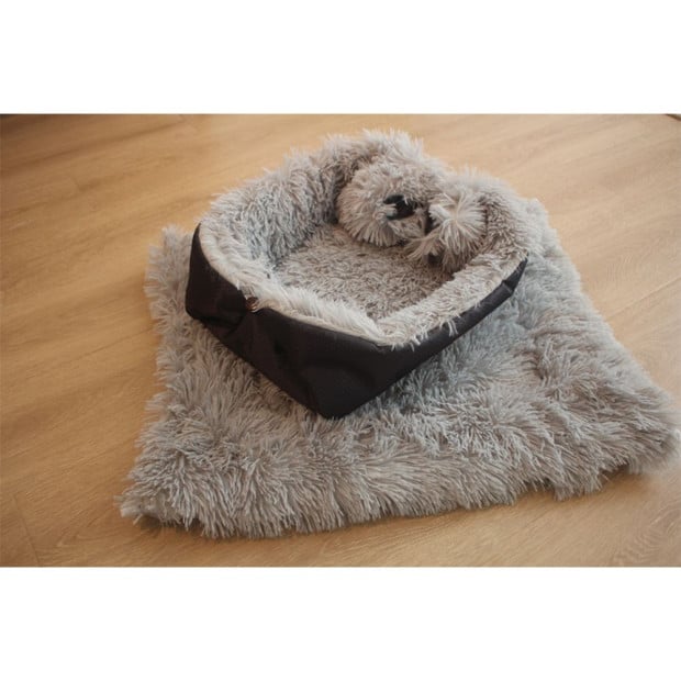 Cushion Nest Cat Dog Bed Warm Plush Kennel Mat Pet Black Image 3