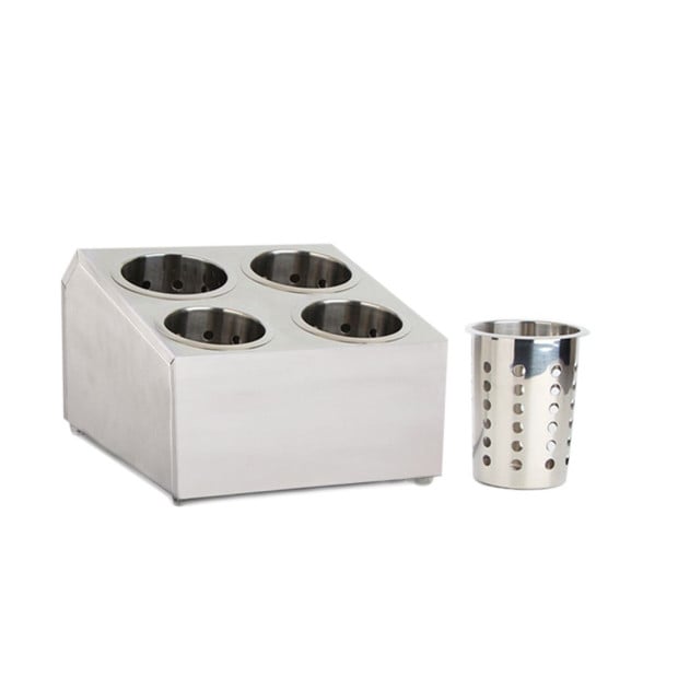 18/10 Stainless Steel Conical Utensils Square Cutlery Holder 4 Holes Image 3