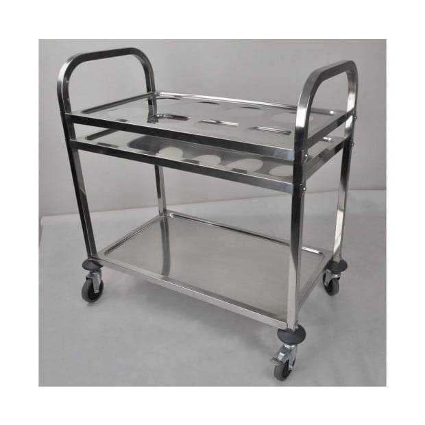 2 Tier Stainless Steel Seasoning Car Trolley Kitchen Cart Image 3