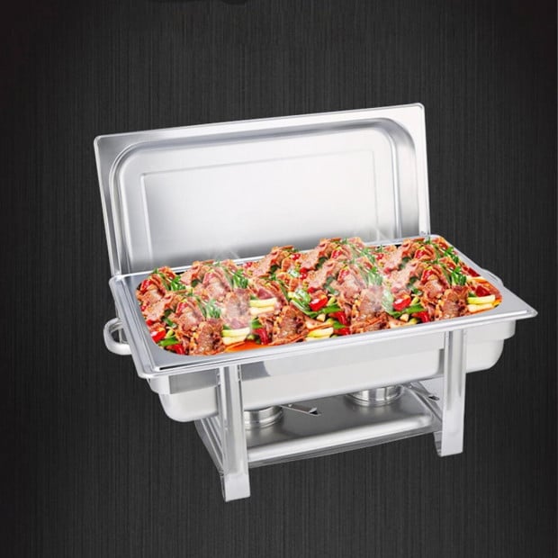 SOGA Single Tray Stainless Steel Chafing Catering Dish Food Warmer Image 3