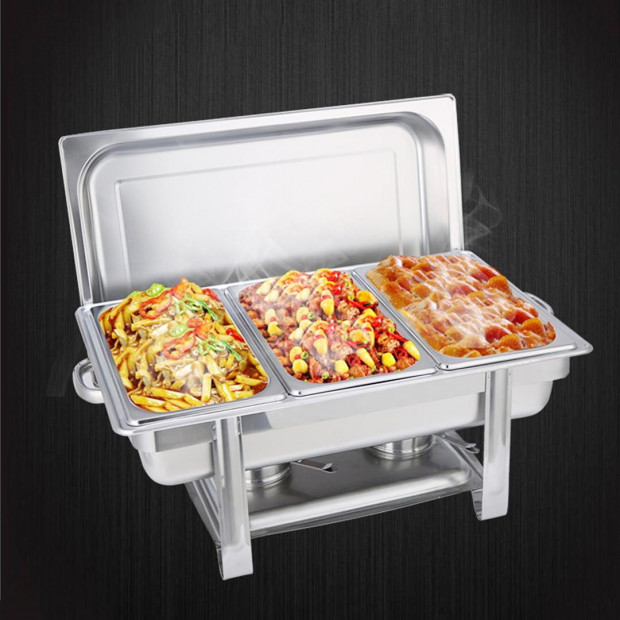 SOGA Triple Tray Stainless Steel Chafing Catering Dish Food Warmer Image 3