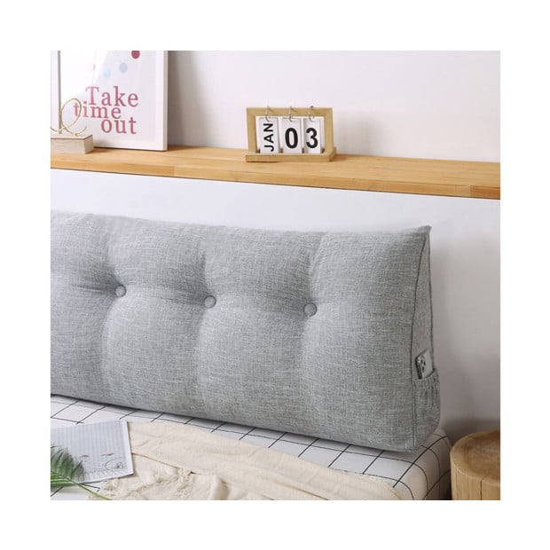 150cm Silver Triangular Wedge Bed Pillow Backrest Tatami Cushion Image 3