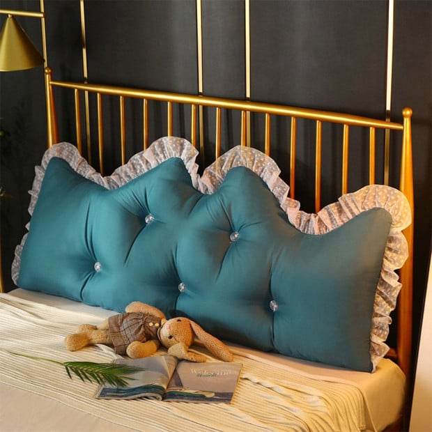 180cm Blue-Green Princess Bed Pillow Backrest Bedside Tatami Cushion Image 3