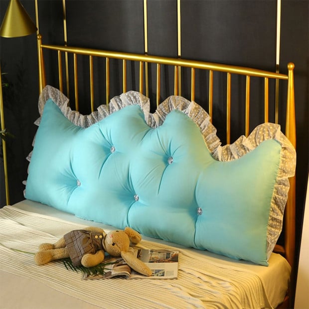 180cm Light Blue Princess Bed Pillow Backrest Bedside Tatami Cushion Image 3