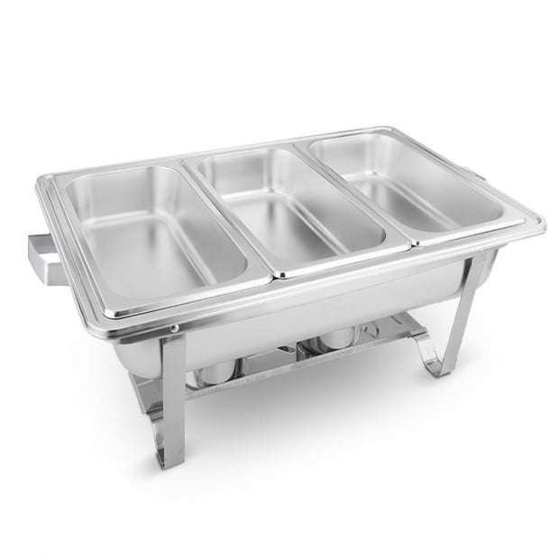 SOGA 3*3L Stainless Steel Chafing Food Warmer Catering Three Trays Image 3