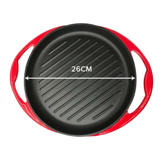 Enamel Porcelain 26cm Cast Iron Frying Pan Skillet Non-stick Coating Image 3